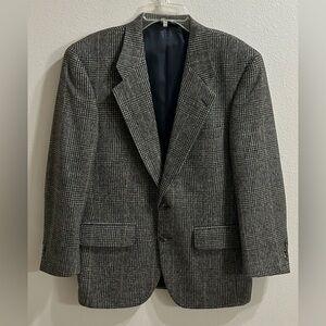 Vintage Burberrys Blazer Sz 40R 100% Camel Hair Sports Coat Glen Plaid Old Money